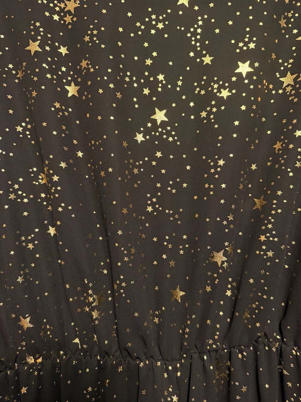 BloomChic Plus Size 2X/18-20 Gold Star Glitter Black Midi Dress - Picture 8 of 8